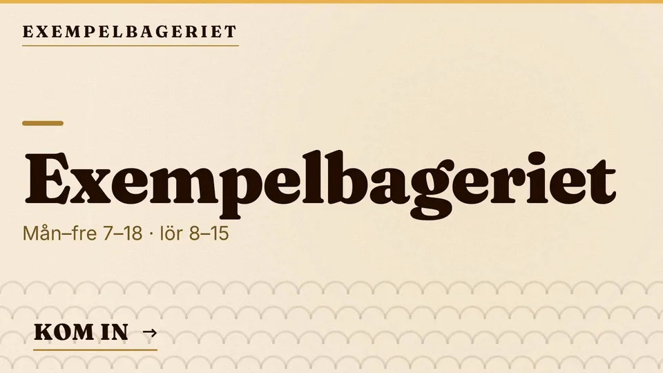 Skärmen visar en skylt med butikens namn.